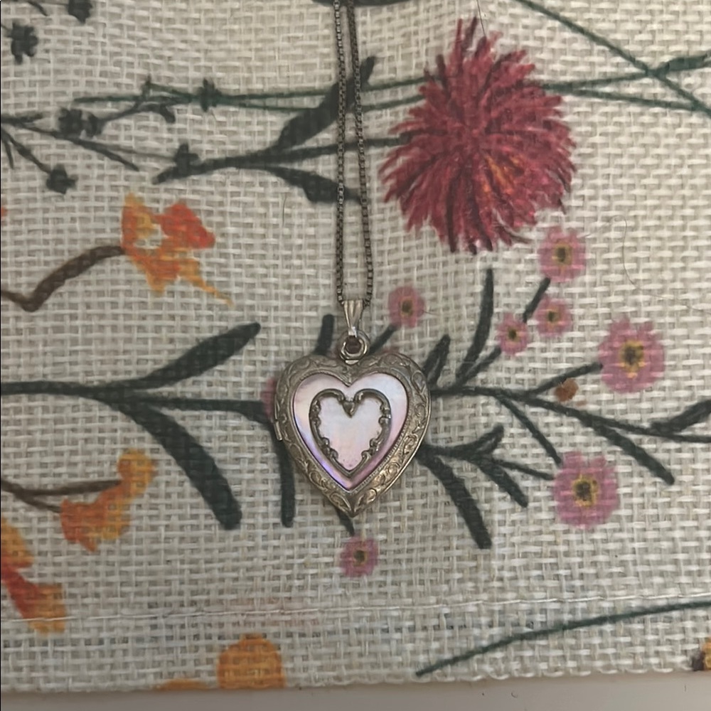 Heart-Shaped Silver Locket Necklace